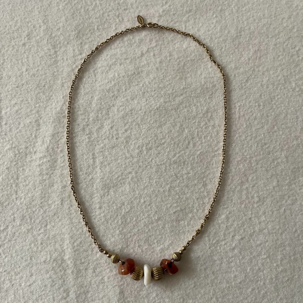 Retro Beaded Choker Style Necklace 18”